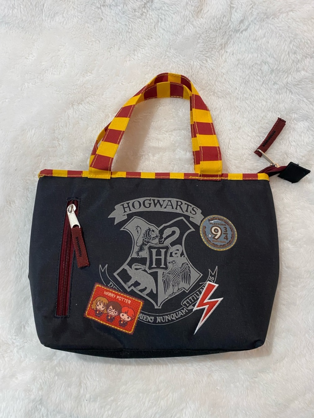 Harry Potter HogWarts Lunch Box Cooler Insulated Bag 9 3/4 Seperate Zip Ice Pack